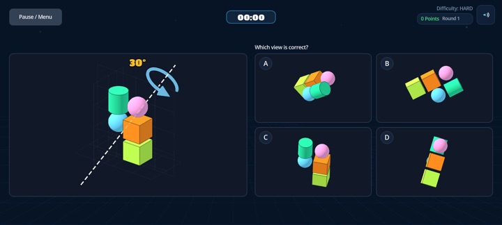 Hard: an axis lying freely in space